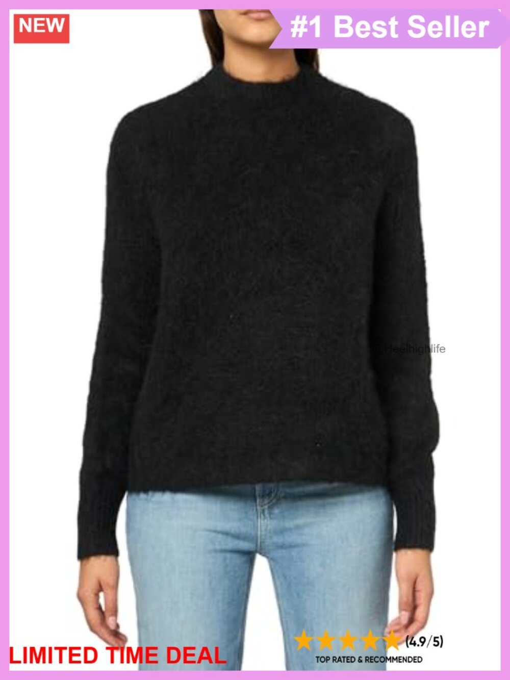 Alpaca Blend Turtleneck Sweater Pullover Long Sleeve Knit